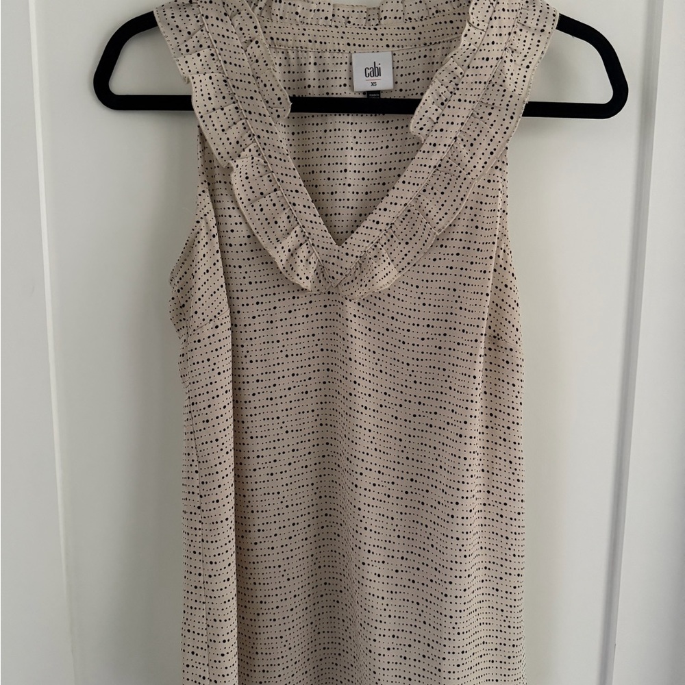 CAbi #4179 Morse Code Cream and Black Top